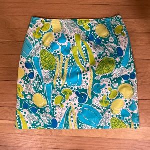 Lilly Pulitzer Vintage Rare Vegetable Print in Green and Blue